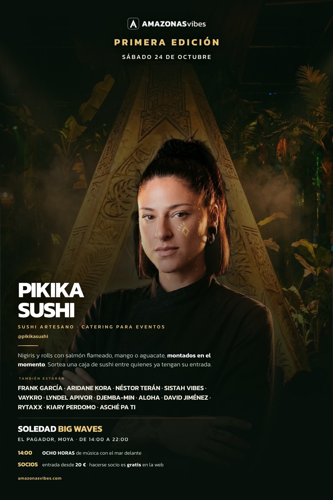 Cartel de Pikika Sushi para AMAZONAS