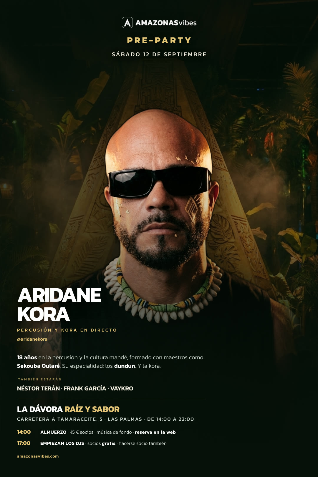 Cartel de Aridane Kora, percusión y kora